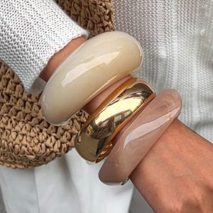 European And American Design Exaggerated Glossy Niche Geometric Combination Bracelet