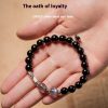 Obsidian Buddha Beads Couple Bracelet DIY