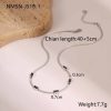 RETRO Geometric Square Zircon Necklace Stainless Steel Necklace Chain Like Flat Snake