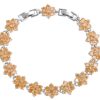 Blue Full Diamond Lotus Bracelet For Men's Hip Hop Dopamine Colored Tennis Chain