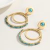 Retro Circle Natural Stone Earrings For Women