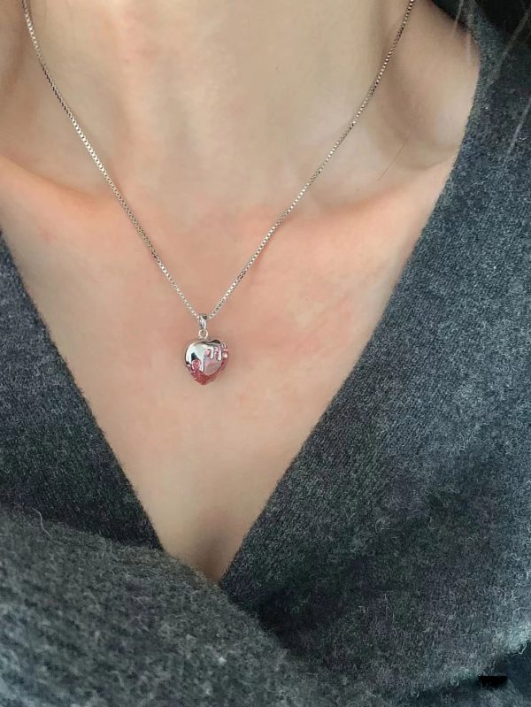 Strawberry Love Necklace Female S925 Sterling Silver