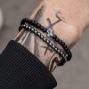 Frosted Stone Volcanic Stone Combination Beaded Men's Bracelet