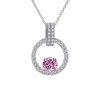 Pink Diamond Necklace Women's V-shaped Round Bag New