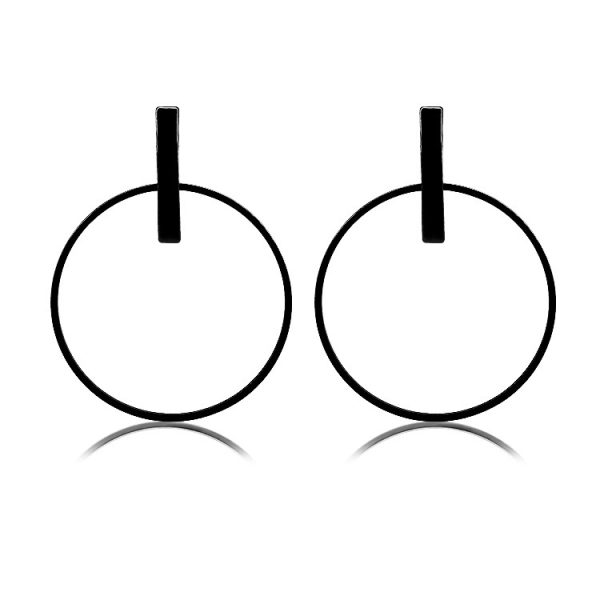 Simple Temperament Big Circle Female Earrings