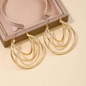 Ins Style Metal Multi-layer Circle Women's Earrings