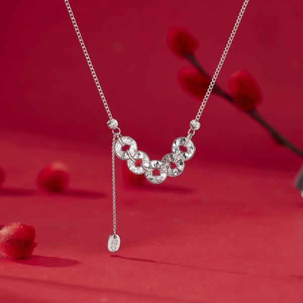 S925 Sterling Silver Mush Ice Five Emperors Coin Necklace For Women