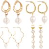Ladies European And American Pearl Earrings Set Of 4