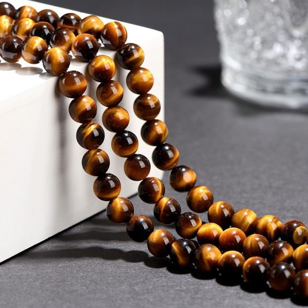 Natural Yellow Tiger's Eye Loose Beads Round Beads DIY Accessories Semi-finished Products