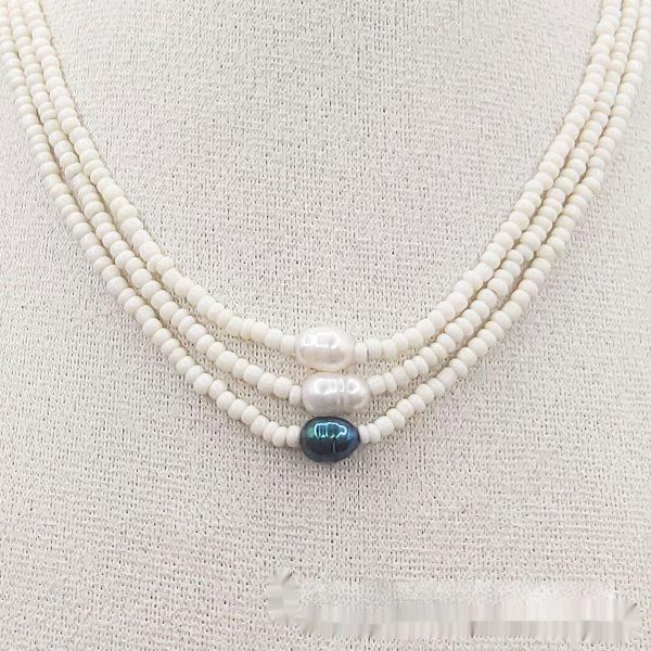 Beaded Twin Women's Pearl Necklace
