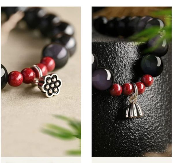 Obsidian Cinnabar Colorful Obsidian Stone Bracelet