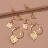 Metal Portrait Love Pendant Fashion Personality Combination Set Earrings