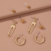 Korean style cold wind geometric set earrings creative metal wild trend temperament ladies earrings earrings