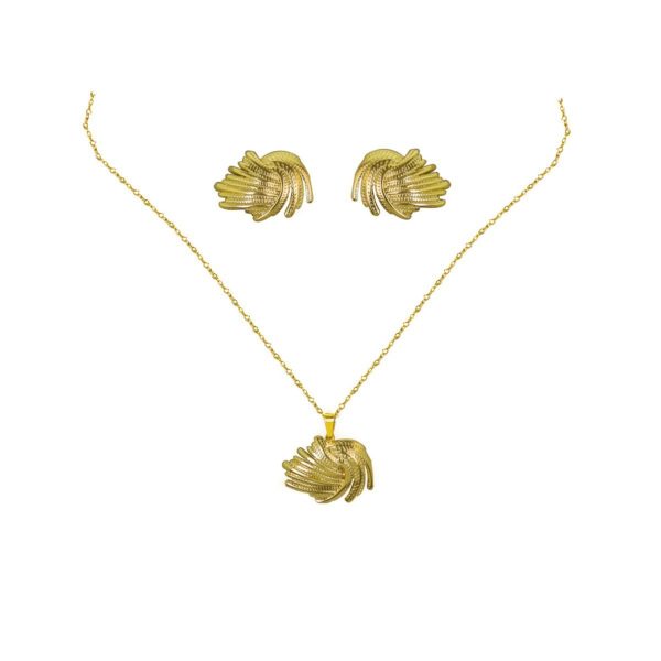 b2fbc96a-76e7-424d-b634-748c98b17021.jpg Geometric Leaves Texture Flower Love Heart Earrings And Necklace Set