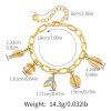 Copper Plating 18K Real Gold Color Retaining Bracelet Retro High Sense Handmade Pendant Bracelet