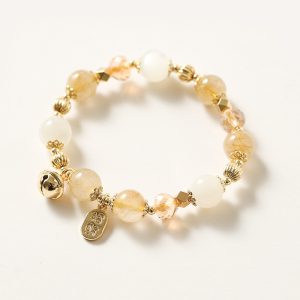 Ringing Bell Gold Rutilated Quartz Bracelet