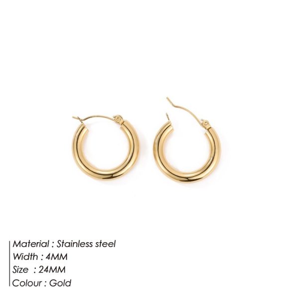 Broad Round Hoops Earrings