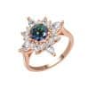 18K Gold Plating Beautiful Diamond Flower Ring