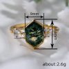 Horse Eye Geometric Hexagon Design Ring Mori Style