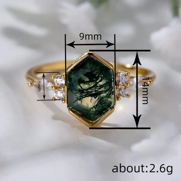 Horse Eye Geometric Hexagon Design Ring Mori Style