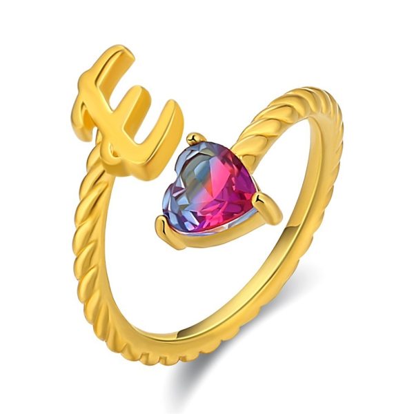 Creative Fashion Letter Love Heart-shaped Ring