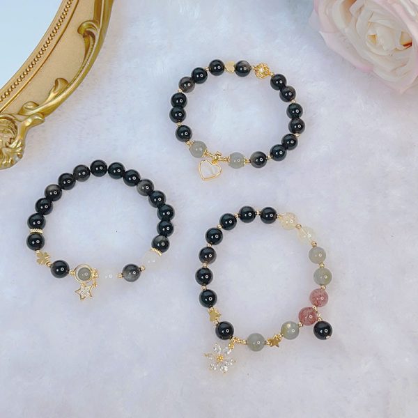 Sweet Cool Style Silver Stone Bracelet Personality Little Sister