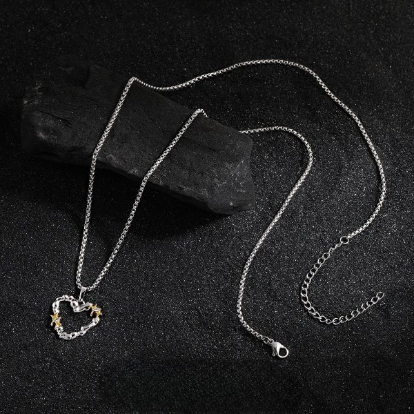 Personalized Hip Hop Style Irregular Heart Titanium Steel Necklace
