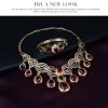 Set Jewelry Fashion Gems Necklace And Earrings Alloy Jewelry