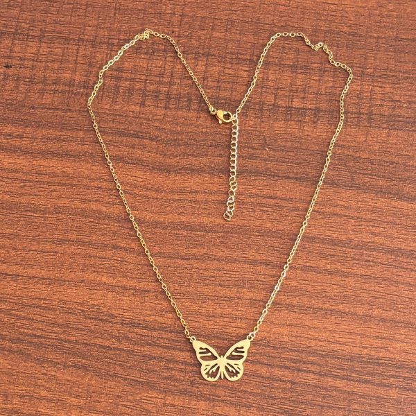 Simple Stainless Steel 18K Gold Plating Colorfast Hollow Turtle Necklace