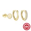 b4861338-946d-4b4f-80c9-d8f5bcef027c.jpg S925 Sterling Silver Fashion Simple Mini Geometric Glossy Round Eight-pointed Stars Single Row Zircon Set Earrings