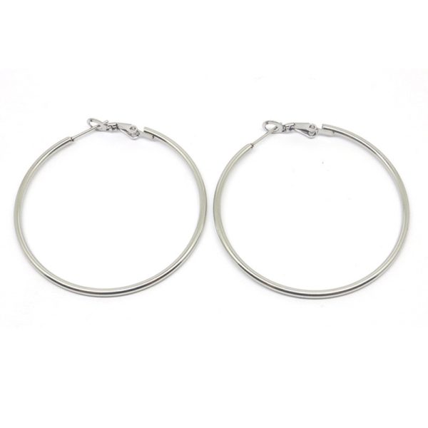 European And American Fashion Stainless Steel Earrings Big Circle Shrimp Male Buckle Earrings Female Jewelry