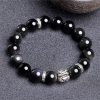 Silver 999 Natural Obsidian To Cloud Year Of Bracelet