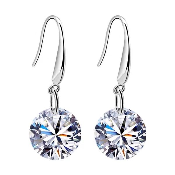 S925 Sterling Silver Zircon Ear Hook Women's Korean-style Fashion