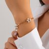Stringed Pearls Flower Pendant Bracelet