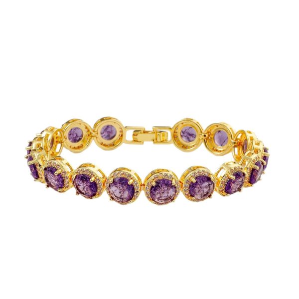 Fashion Gold-plated Inlaid Zircon Hollow Round Bracelet