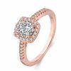 White Gold Plated Bracelet Eight Hearts And Eight Arrows Zircon Ring