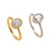 Stainless Steel Ornament Oval Zircon Simple Advanced Titanium Steel Ring