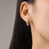 S925 Sterling Silver Circle Full Diamond Earrings Women's European And American Fashion