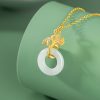 Hetian Jade Necklace Women's New Chinese National Fashion Ginkgo Leaf