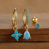 b4f3716e-26f6-4364-9b9d-f949fdc654d1.jpg Fashion Diamond-embedded Turquoise Earring Set Women