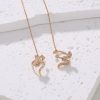 Cross Border Jewelry Wholesale Niche Design Earrings Female Fashion Europe And America Snake Shaped Copper Micro Set Zircon Long Tassel Ear Line