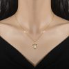 Light Luxury Temperament Real Gold Gorgeous Loving Heart Zircon Necklace For Women