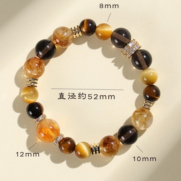 Women's Natural Yellow Tower Crystal String Beads Bracelet