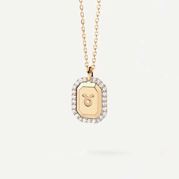 S925 Sterling Silver Twelve Constellation White Zircon Ladies' Pendant Necklace