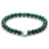 Natural Stone Healing Stone Beaded Bracelet Stainless Steel