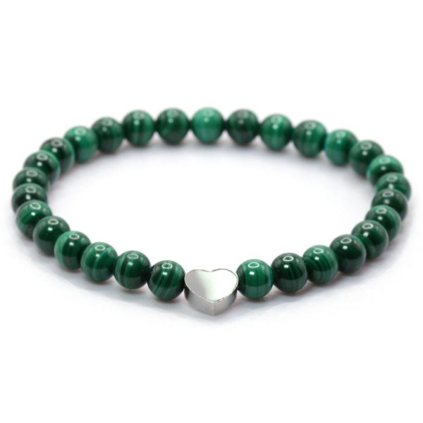 Natural Stone Healing Stone Beaded Bracelet Stainless Steel