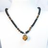 Natural Tigereye Single Bead Necklace Pendant Crystal Accessories