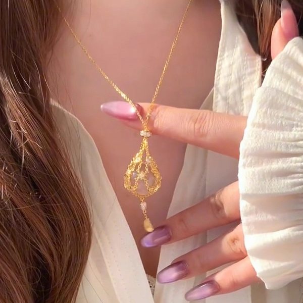 Net Pocket Pendant Telescopic Necklace Accessories Special-interest Design All-matching Women