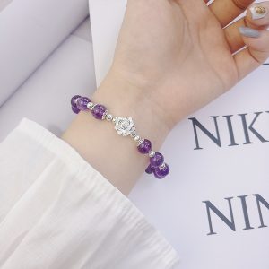 S925 Sterling Silver Color Stonelet Natural Citrine Bracelet Bracelet