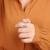 European And American Rotatable Simple Trendy Flower Ring